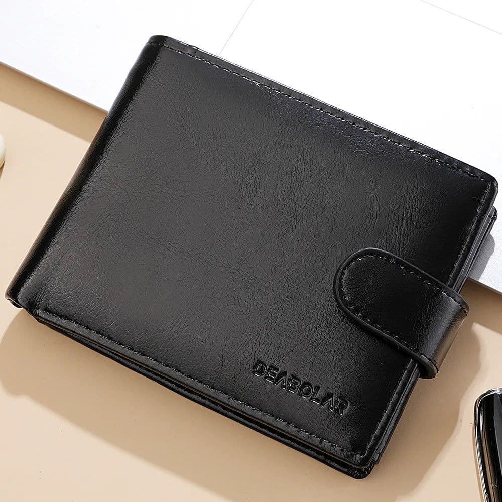 image-High Capacity Men's Hasp Leather Wallet Multiple Card Slots Card ID Credit Card Holder Coin Vintage Wallet