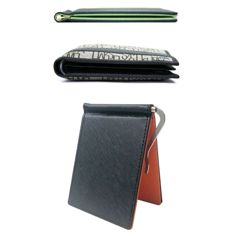 image-Fashion Men Wallet Short Skin Wallets Purses PU Leather Money Clips Sollid Thin Wallet Men Purse ID Credit Card Cash Holder