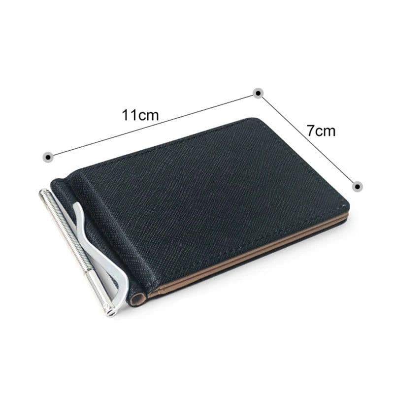 image-Fashion Men Wallet Short Skin Wallets Purses PU Leather Money Clips Sollid Thin Wallet Men Purse ID Credit Card Cash Holder