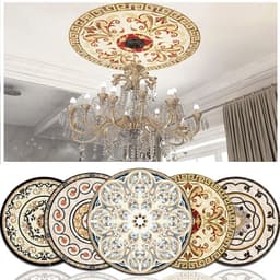 image-60/80cm Ceiling Decorative Parquet Floor Ceiling Lamp Decorative Cover Waterproof Self-adhesive Stickers Living room Accessories