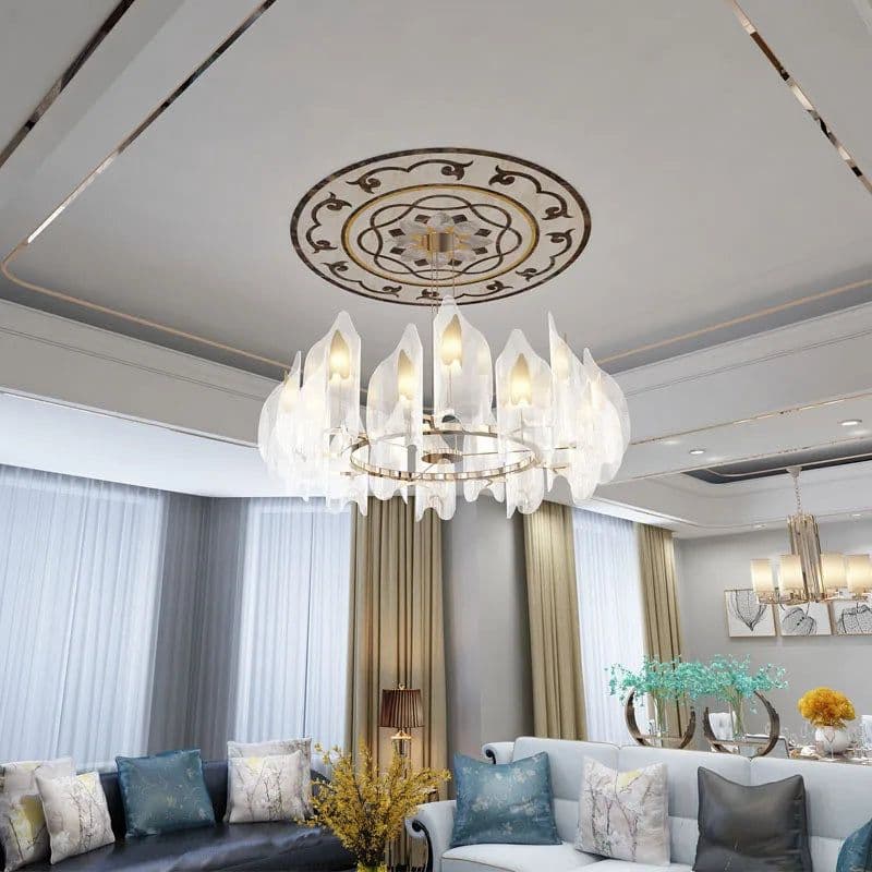 image-60/80cm Ceiling Decorative Parquet Floor Ceiling Lamp Decorative Cover Waterproof Self-adhesive Stickers Living room Accessories