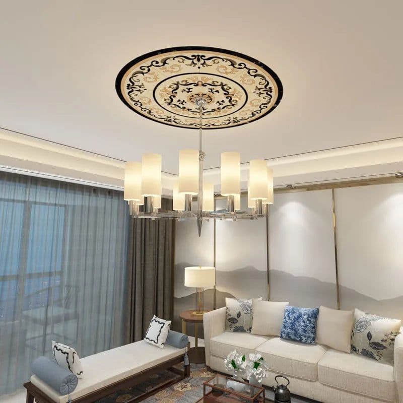image-60/80cm Ceiling Decorative Parquet Floor Ceiling Lamp Decorative Cover Waterproof Self-adhesive Stickers Living room Accessories