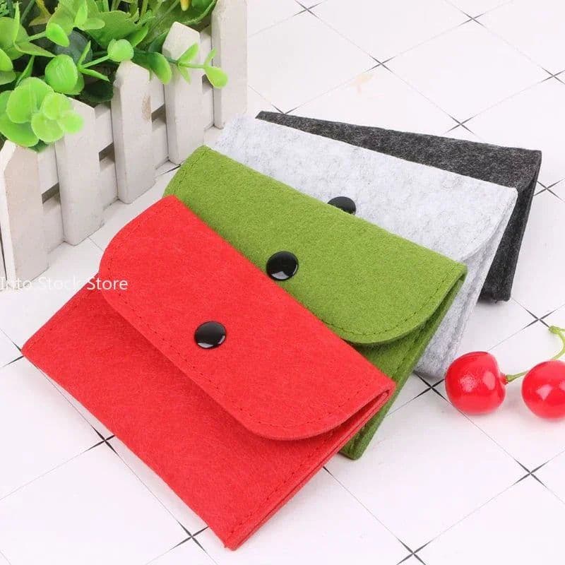image-Unisex Felt Coin Purse Bag Women Girls Mini Zipper Coin Wallet Case Casual Square Money Change Card Key Holder Pouch