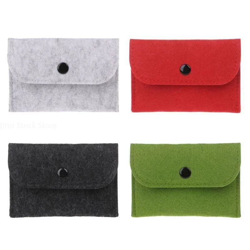 image-Unisex Felt Coin Purse Bag Women Girls Mini Zipper Coin Wallet Case Casual Square Money Change Card Key Holder Pouch