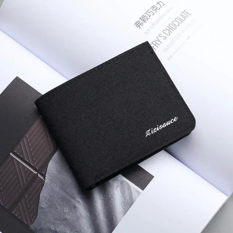 image-Canvas Men Wallet Black/blue/gray Card Holder Wallet Male Money Bag ID/photo/bank Holder Short Purse Credit Card Case Bag