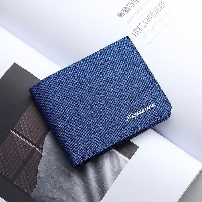 image-Canvas Men Wallet Black/blue/gray Card Holder Wallet Male Money Bag ID/photo/bank Holder Short Purse Credit Card Case Bag