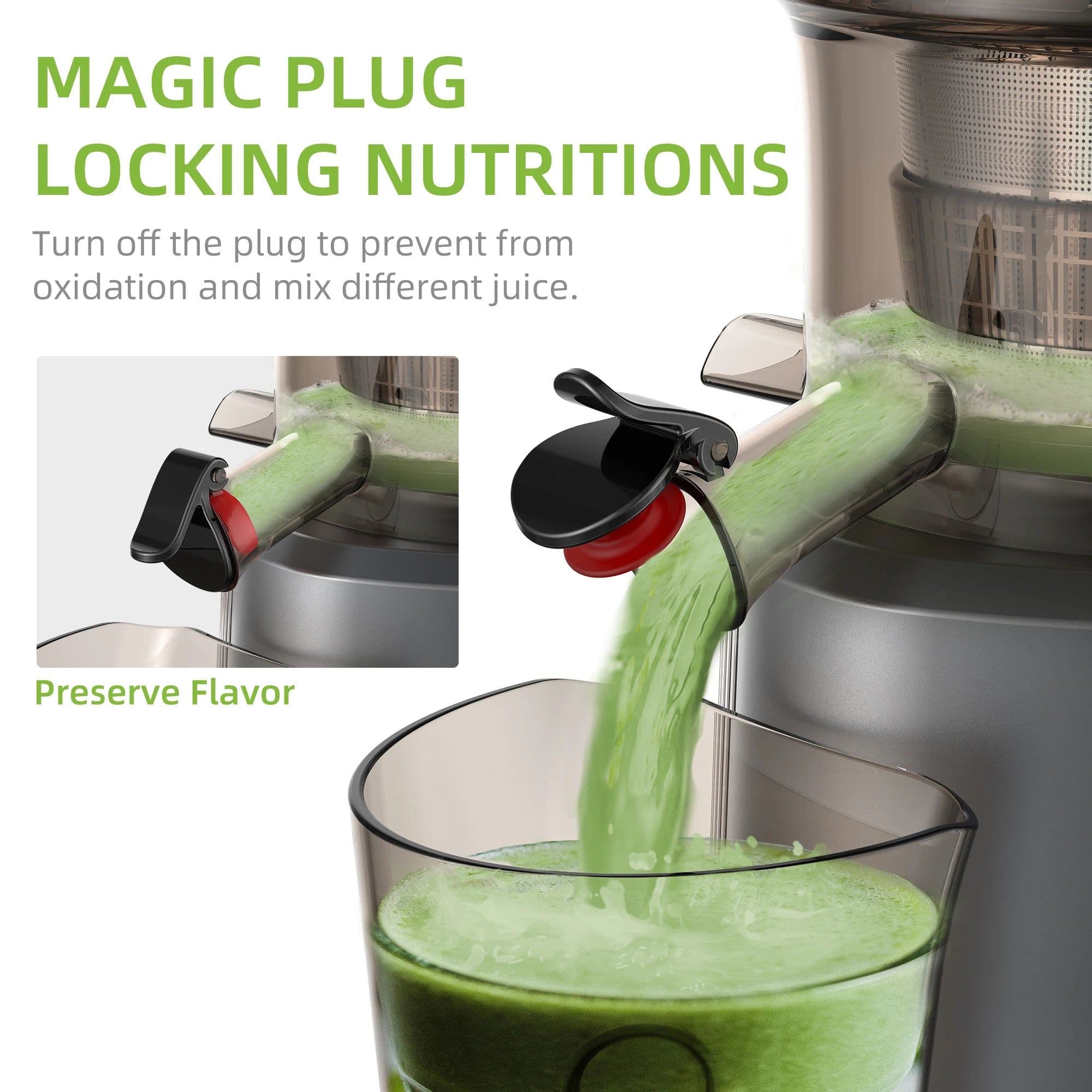 image-BioloMix Cold Press Juicer with 75mm Feed Chute, 200W 40-65RPM Powerful Motor Slow Masticating Juice Extractor Fits Whole Fruits