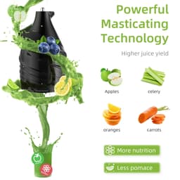 image-BioloMix Cold Press Juicer with 75mm Feed Chute, 200W 40-65RPM Powerful Motor Slow Masticating Juice Extractor Fits Whole Fruits