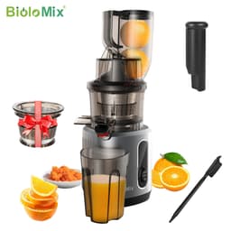image-BioloMix Cold Press Juicer with 75mm Feed Chute, 200W 40-65RPM Powerful Motor Slow Masticating Juice Extractor Fits Whole Fruits