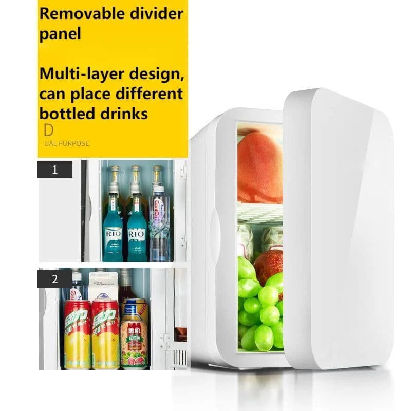 image-12V 220V 45W~55W 8L Mini Refrigerator Small Family Dormitory Single Door Refrigerator Car Home Dual-purpose Car Refrigerator