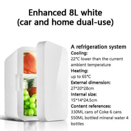 image-12V 220V 45W~55W 8L Mini Refrigerator Small Family Dormitory Single Door Refrigerator Car Home Dual-purpose Car Refrigerator