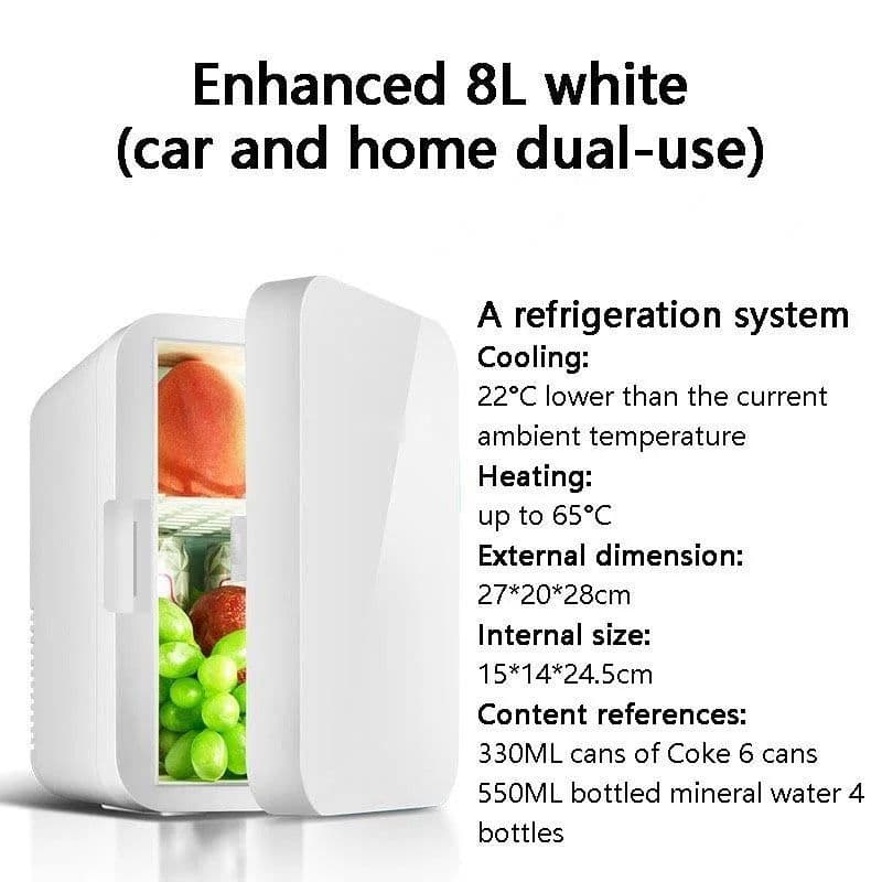 image-12V 220V 45W~55W 8L Mini Refrigerator Small Family Dormitory Single Door Refrigerator Car Home Dual-purpose Car Refrigerator
