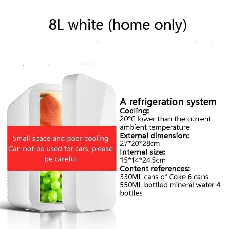 image-12V 220V 45W~55W 8L Mini Refrigerator Small Family Dormitory Single Door Refrigerator Car Home Dual-purpose Car Refrigerator