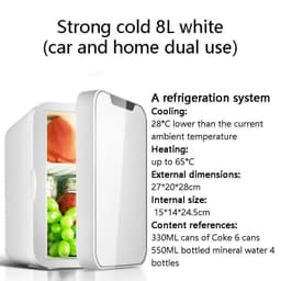 image-12V 220V 45W~55W 8L Mini Refrigerator Small Family Dormitory Single Door Refrigerator Car Home Dual-purpose Car Refrigerator