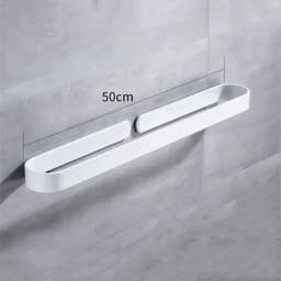 image-White Bathroom Accessories Kit Aluminum Toilet Paper Holder Wall Nail-Free Kitchen Hardware Towel Rack Single Hook Tissue Rack