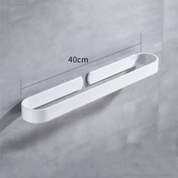 image-White Bathroom Accessories Kit Aluminum Toilet Paper Holder Wall Nail-Free Kitchen Hardware Towel Rack Single Hook Tissue Rack