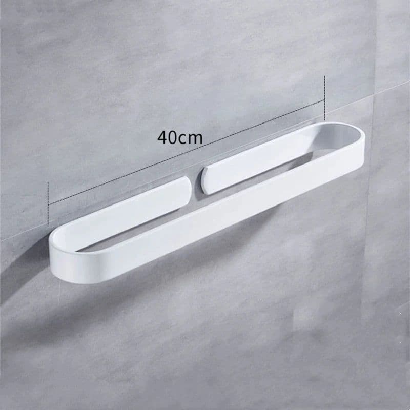 image-White Bathroom Accessories Kit Aluminum Toilet Paper Holder Wall Nail-Free Kitchen Hardware Towel Rack Single Hook Tissue Rack