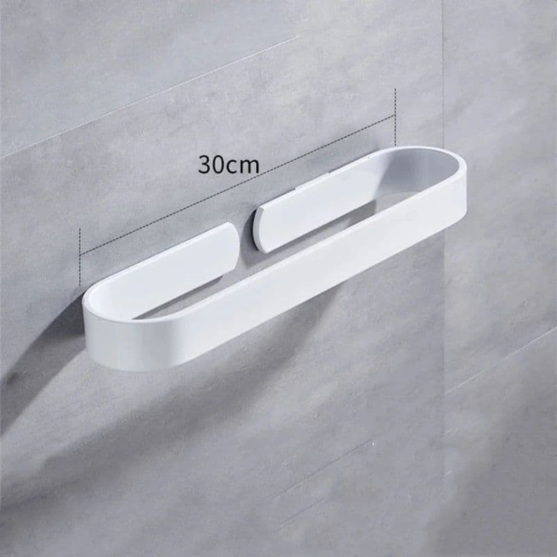 image-White Bathroom Accessories Kit Aluminum Toilet Paper Holder Wall Nail-Free Kitchen Hardware Towel Rack Single Hook Tissue Rack