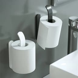 image-White Bathroom Accessories Kit Aluminum Toilet Paper Holder Wall Nail-Free Kitchen Hardware Towel Rack Single Hook Tissue Rack