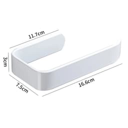 image-White Bathroom Accessories Kit Aluminum Toilet Paper Holder Wall Nail-Free Kitchen Hardware Towel Rack Single Hook Tissue Rack