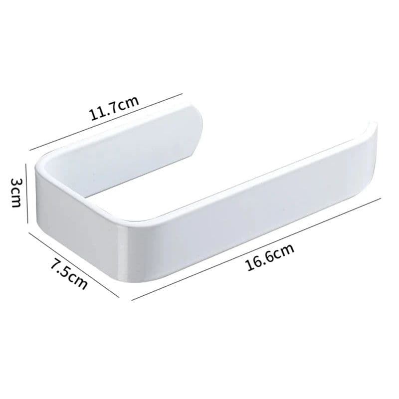 image-White Bathroom Accessories Kit Aluminum Toilet Paper Holder Wall Nail-Free Kitchen Hardware Towel Rack Single Hook Tissue Rack
