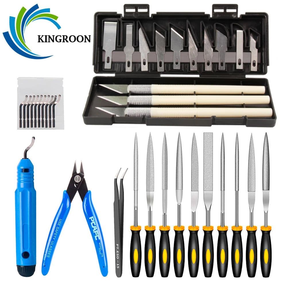 image-KINGROON Deburring Tool Kit Engraving Knife Carving Tool DIY 3D Printer Part 3D Model File Cutter Scraper Material Removal Tool