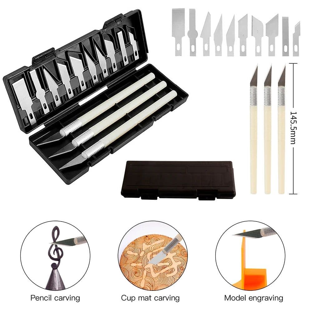 image-KINGROON Deburring Tool Kit Engraving Knife Carving Tool DIY 3D Printer Part 3D Model File Cutter Scraper Material Removal Tool