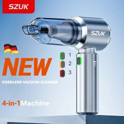 image-SZUK Mini Car Vacuum Cleaner Portable Powerful Cleaning Machine Strong Suction Handheld for Car Wireless Cleaner Home Appliance