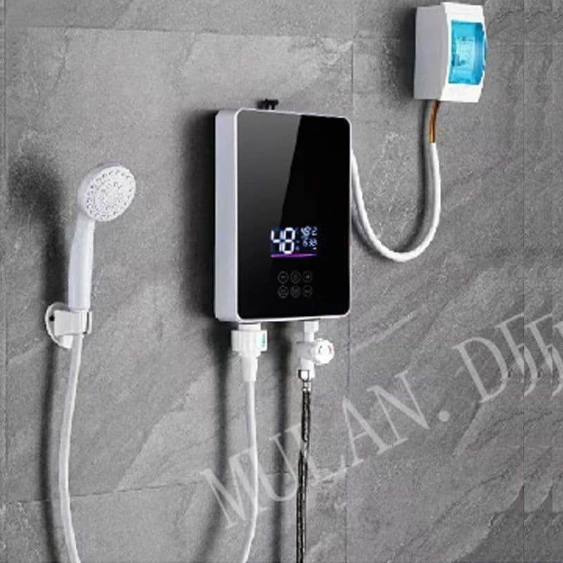 image-Instant Water Heater Shower 220V Bathroom Faucet Hot Water Heater 6000W Digital Display For Country House Cottage Hotel Kitchen