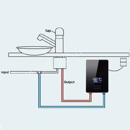image-Instant Water Heater Shower 220V Bathroom Faucet Hot Water Heater 6000W Digital Display For Country House Cottage Hotel Kitchen