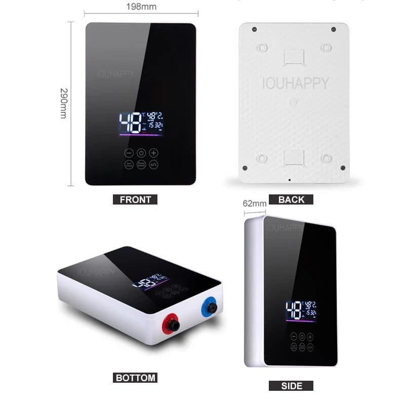 image-Instant Water Heater Shower 220V Bathroom Faucet Hot Water Heater 6000W Digital Display For Country House Cottage Hotel Kitchen