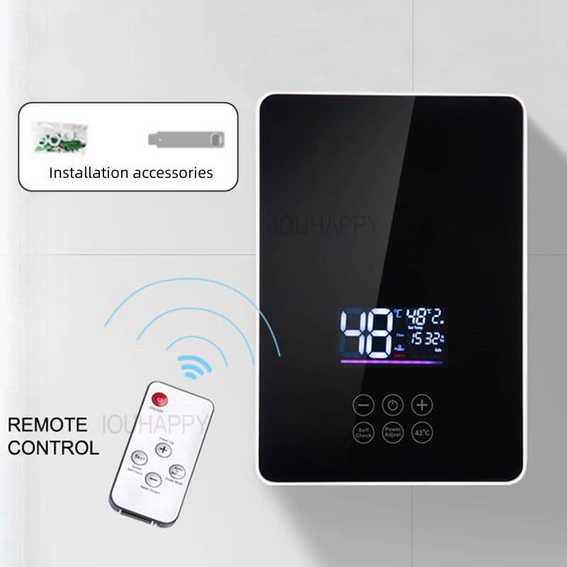 image-Instant Water Heater Shower 220V Bathroom Faucet Hot Water Heater 6000W Digital Display For Country House Cottage Hotel Kitchen