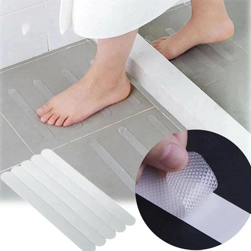 image-6/12pcs Anti Slip Strips Transparent Shower Stickers Bath Safety Strips Non Slip Strips for Bathtubs Showers Stairs Floors
