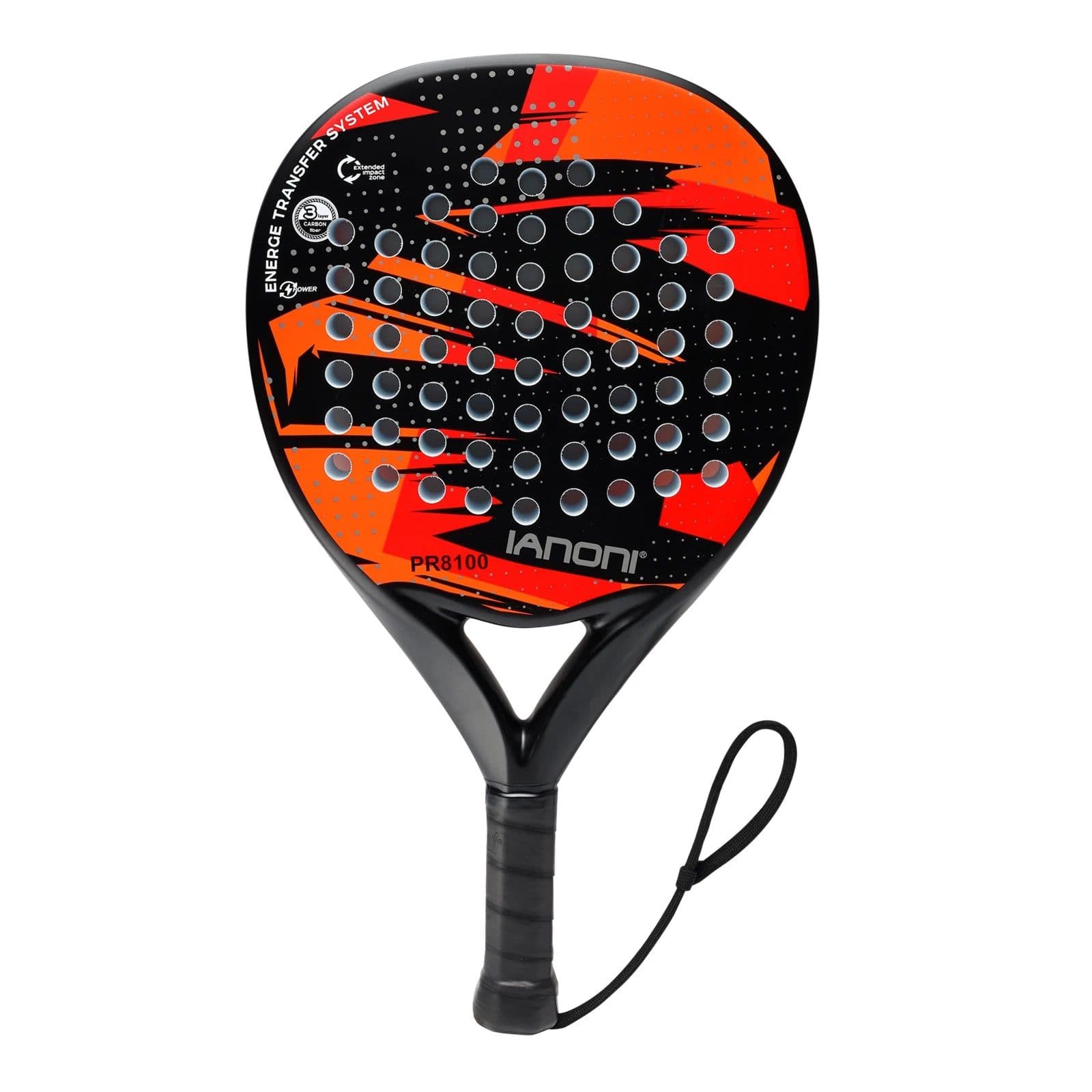 image-IANONI Padel Racket Carbon Fiber Surface with EVA Memory Flex Foam Core Padel Tennis Racquets Lightweight