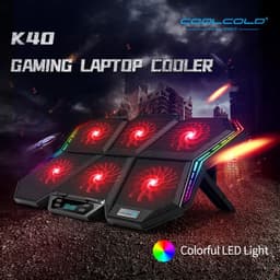 image-Coolcold Gaming RGB Laptop Cooler 12-17 Inch Led Screen Laptop Cooling Pad Notebook Cooler Stand With Six Fan And 2 USB Ports