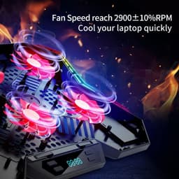 image-Coolcold Gaming RGB Laptop Cooler 12-17 Inch Led Screen Laptop Cooling Pad Notebook Cooler Stand With Six Fan And 2 USB Ports