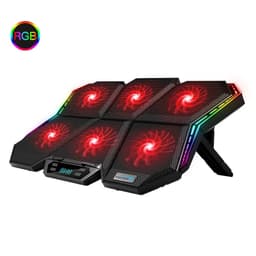 image-Coolcold Gaming RGB Laptop Cooler 12-17 Inch Led Screen Laptop Cooling Pad Notebook Cooler Stand With Six Fan And 2 USB Ports