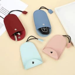 image-Pull Out Key Case Bags Women Men Solid Colour PU Leather Key Wallets Housekeepers Car Key Holder Case Leather Bag for Keys