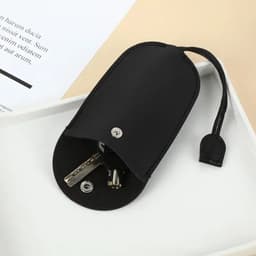 image-Pull Out Key Case Bags Women Men Solid Colour PU Leather Key Wallets Housekeepers Car Key Holder Case Leather Bag for Keys