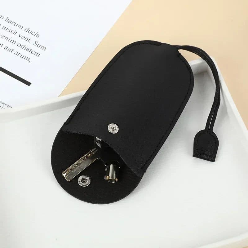 image-Pull Out Key Case Bags Women Men Solid Colour PU Leather Key Wallets Housekeepers Car Key Holder Case Leather Bag for Keys