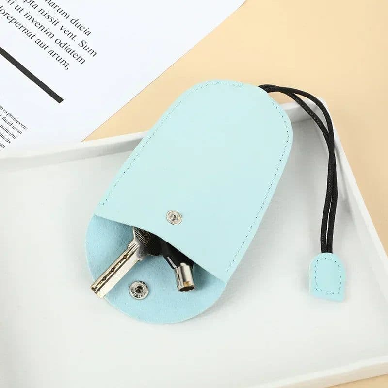 image-Pull Out Key Case Bags Women Men Solid Colour PU Leather Key Wallets Housekeepers Car Key Holder Case Leather Bag for Keys