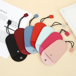 image-Pull Out Key Case Bags Women Men Solid Colour PU Leather Key Wallets Housekeepers Car Key Holder Case Leather Bag for Keys