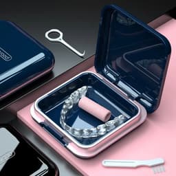 image-High Quality Orthodontic Retainer Braces Storage Box Soaking Invisible Teeth Denture Cleaning Tooth Storage Portable Belt case