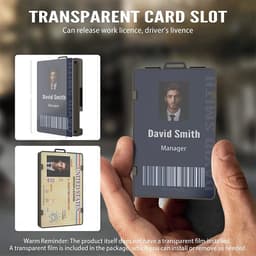 image-Tactical Wallets with Clear ID Badge Holder RFID Blocking - EDC Aluminum Metal Wallet Credit Card Holder with Money Clip