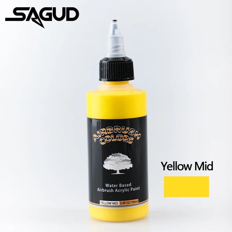 image-SAGUD Air Brush Waterborne Acrylic Paint 18 Colors DIY Handmade 100 ML/Bottle Airbrush Ink for Modeling Art Textile Shoes Wood
