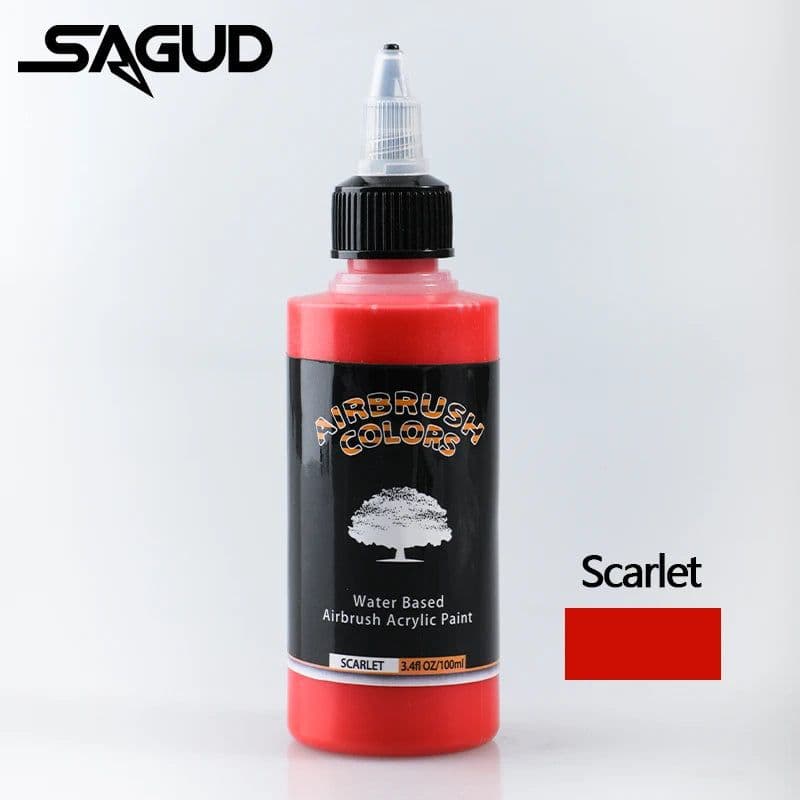 image-SAGUD Air Brush Waterborne Acrylic Paint 18 Colors DIY Handmade 100 ML/Bottle Airbrush Ink for Modeling Art Textile Shoes Wood