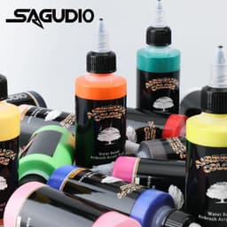 image-SAGUD Air Brush Waterborne Acrylic Paint 18 Colors DIY Handmade 100 ML/Bottle Airbrush Ink for Modeling Art Textile Shoes Wood