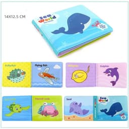 image-Water Bath Toy Bath Book Swimming Bathroom Toy Baby Toys Early Educational Toy With BB Shistle Learning Animal Digital Bath Book
