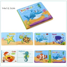 image-Water Bath Toy Bath Book Swimming Bathroom Toy Baby Toys Early Educational Toy With BB Shistle Learning Animal Digital Bath Book