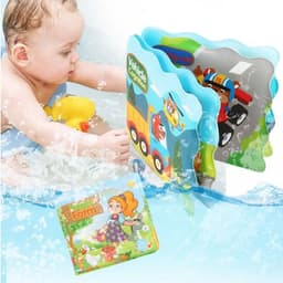 image-Water Bath Toy Bath Book Swimming Bathroom Toy Baby Toys Early Educational Toy With BB Shistle Learning Animal Digital Bath Book